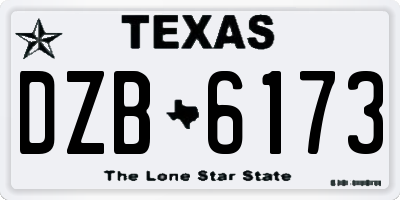 TX license plate DZB6173