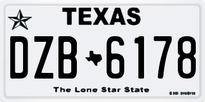 TX license plate DZB6178