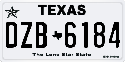 TX license plate DZB6184