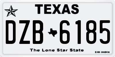 TX license plate DZB6185