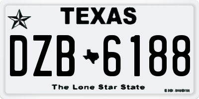 TX license plate DZB6188