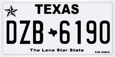 TX license plate DZB6190