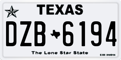 TX license plate DZB6194