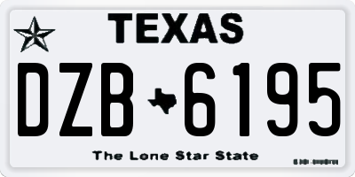 TX license plate DZB6195