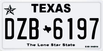 TX license plate DZB6197