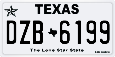 TX license plate DZB6199
