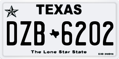 TX license plate DZB6202
