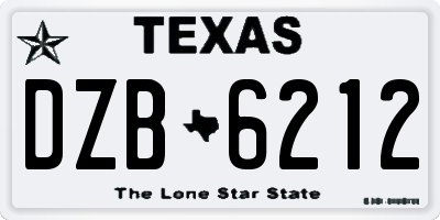 TX license plate DZB6212