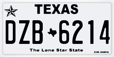TX license plate DZB6214