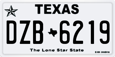 TX license plate DZB6219