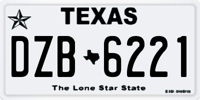 TX license plate DZB6221