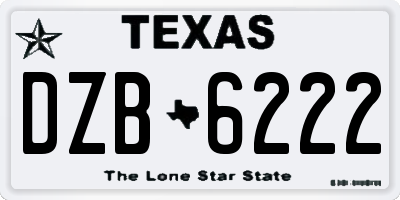 TX license plate DZB6222