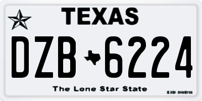 TX license plate DZB6224