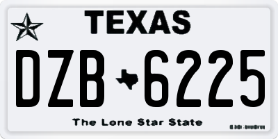 TX license plate DZB6225
