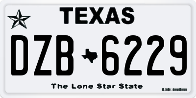 TX license plate DZB6229