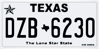 TX license plate DZB6230