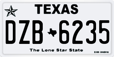 TX license plate DZB6235