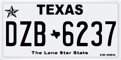 TX license plate DZB6237