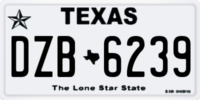 TX license plate DZB6239