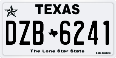 TX license plate DZB6241