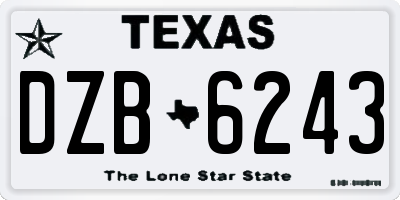 TX license plate DZB6243