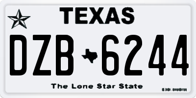 TX license plate DZB6244