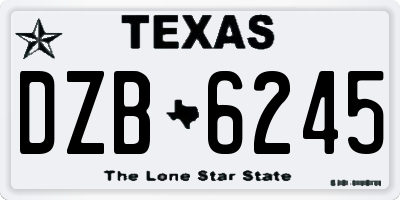TX license plate DZB6245
