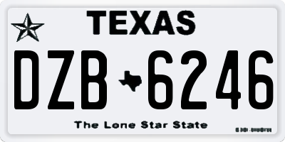 TX license plate DZB6246