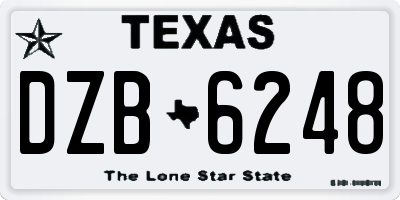 TX license plate DZB6248