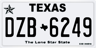TX license plate DZB6249