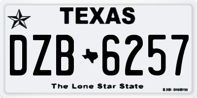 TX license plate DZB6257