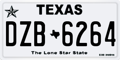 TX license plate DZB6264