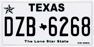 TX license plate DZB6268