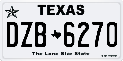 TX license plate DZB6270