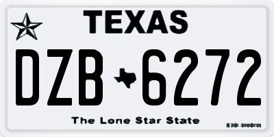 TX license plate DZB6272