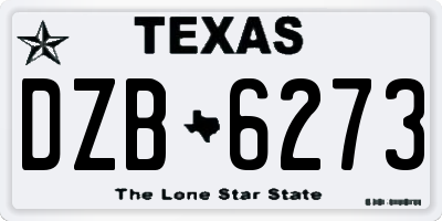 TX license plate DZB6273
