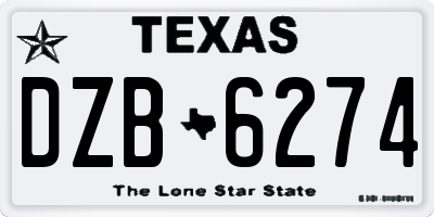 TX license plate DZB6274
