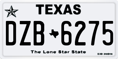 TX license plate DZB6275