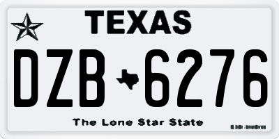 TX license plate DZB6276