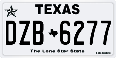 TX license plate DZB6277
