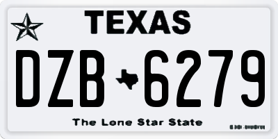 TX license plate DZB6279
