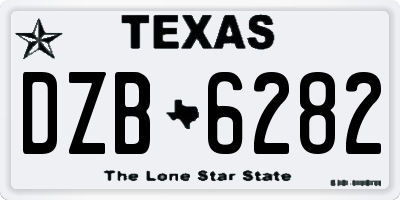 TX license plate DZB6282
