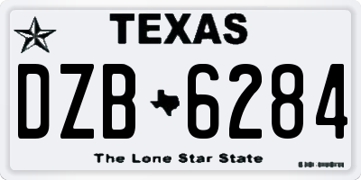TX license plate DZB6284