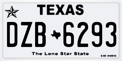 TX license plate DZB6293