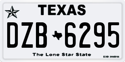 TX license plate DZB6295