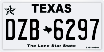 TX license plate DZB6297