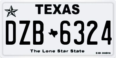 TX license plate DZB6324