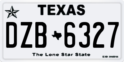 TX license plate DZB6327
