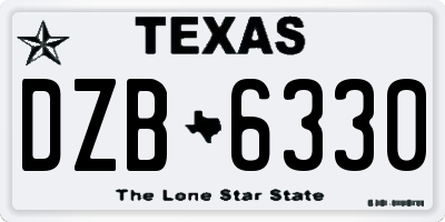 TX license plate DZB6330