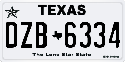 TX license plate DZB6334